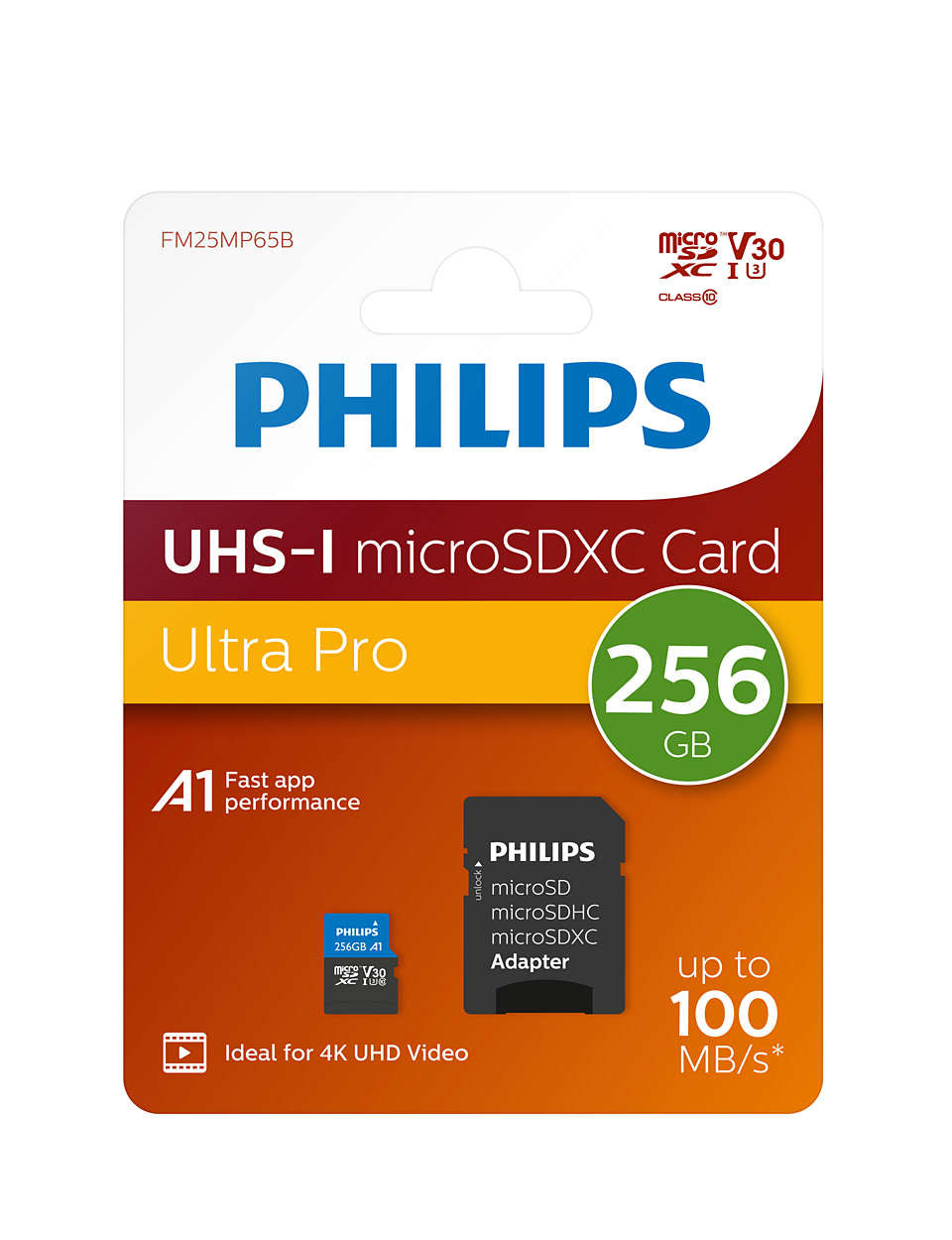 Philips MicroSDXC Card 256GB Class 10 UHS-I U3 incl. Adapter