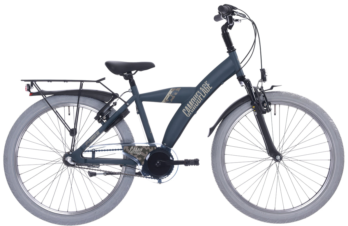 Kinderfiets 24" Bike Fun Camouflage met Shimano Nexus 3 - mat donkergroen
