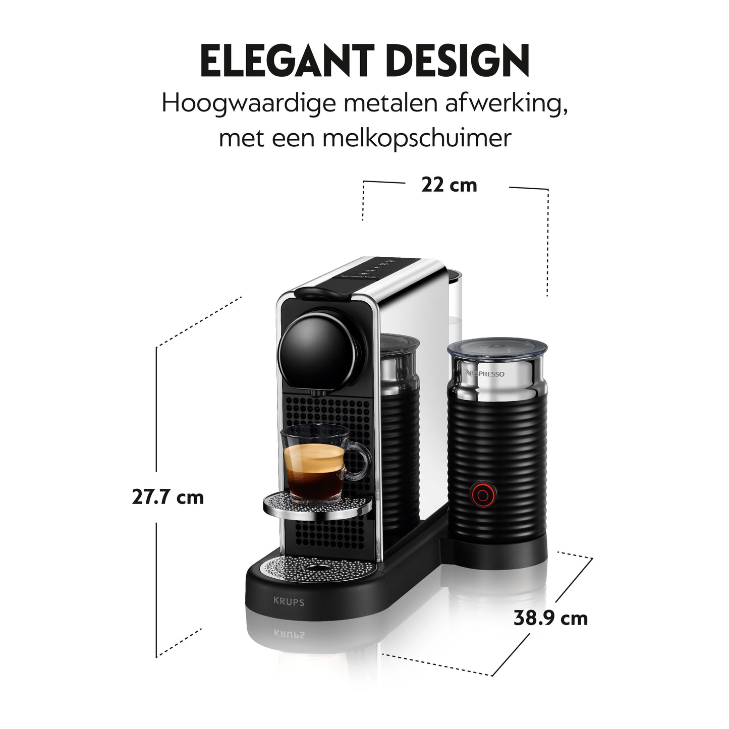 Nespresso XN 630D CitiZ Platinum & milk Coffee Machine by Krups
