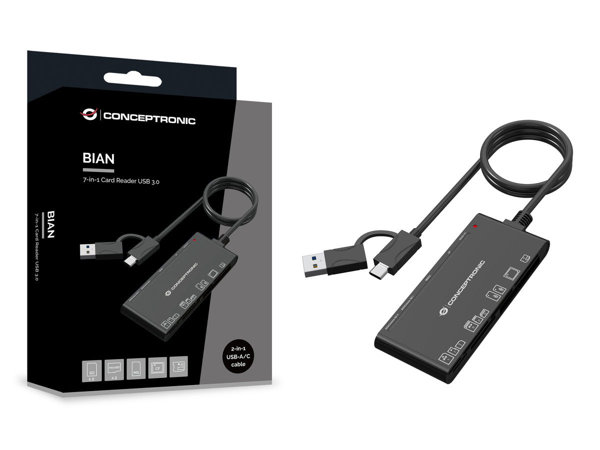 Conceptronic BIAN10B 7-in-1 Card Reader USB 3.0