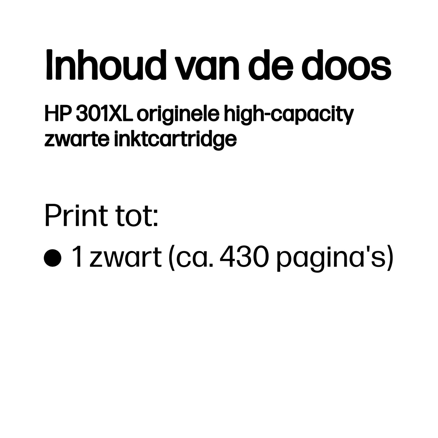 HP CH 563 EE ink cartridge black No. 301 XL