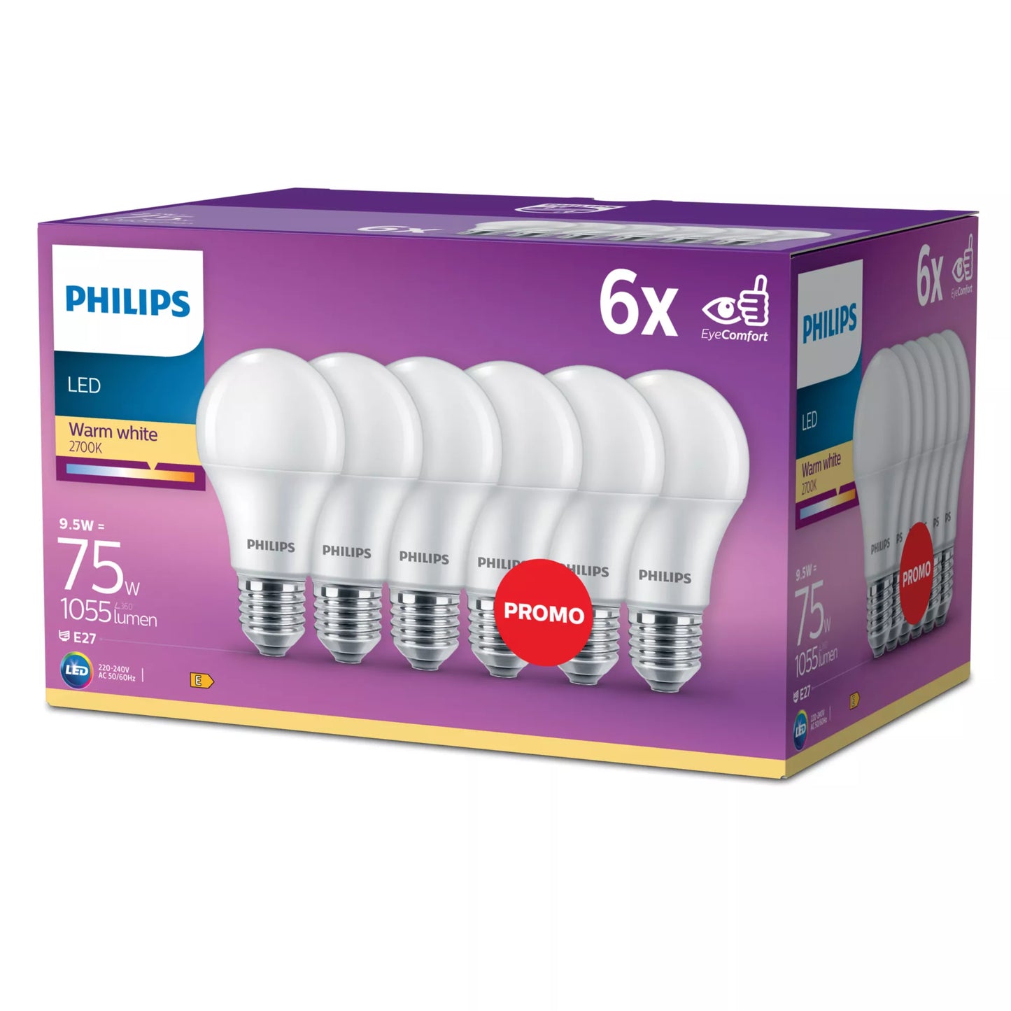 Phi LED A60 WW FR ND 75W E27