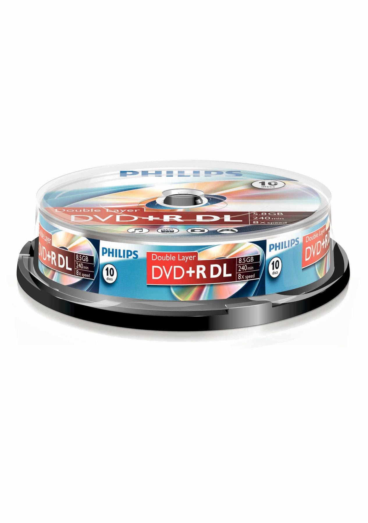 1x10 Philips DVD+R 8,5GB DL 8x SP