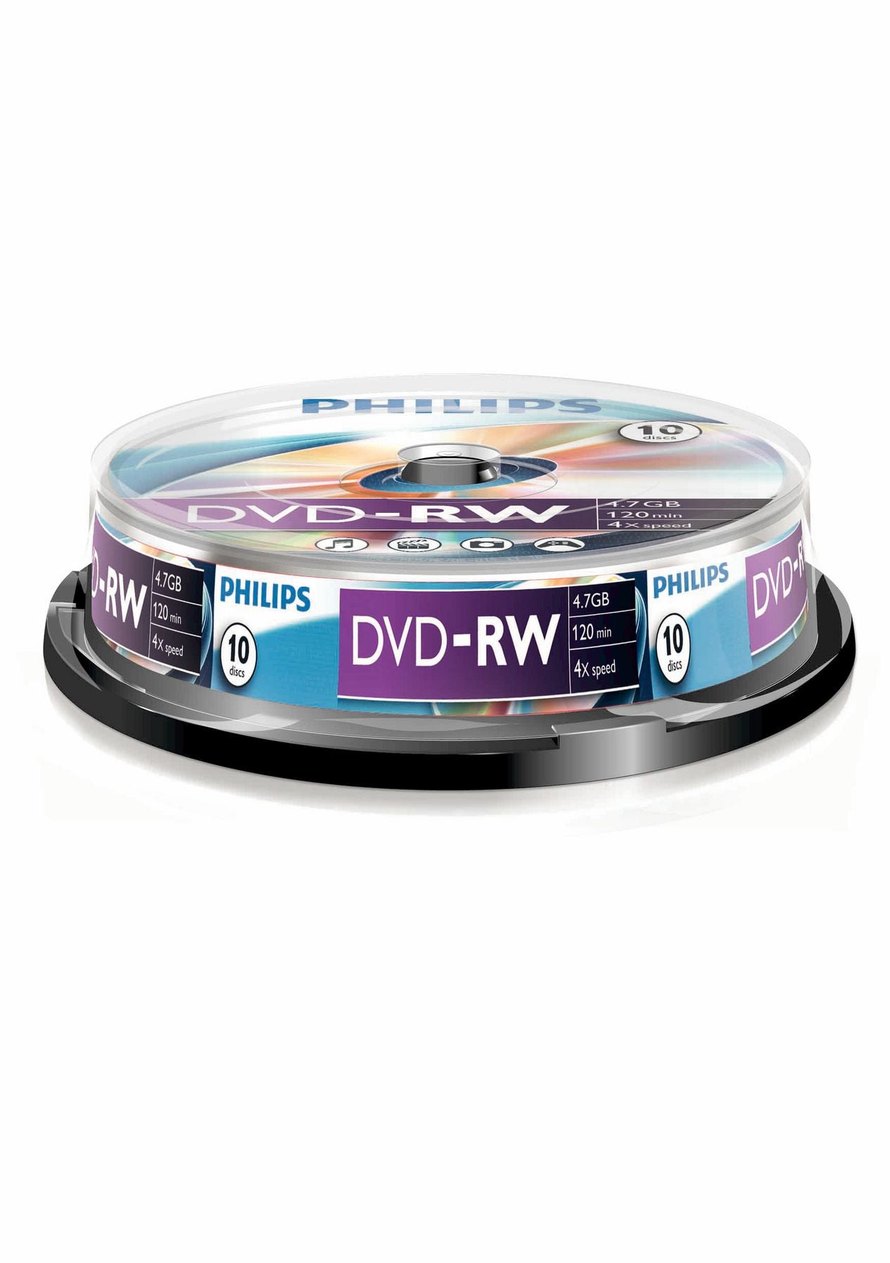 1x10 Philips DVD-RW 4,7GB 4x SP