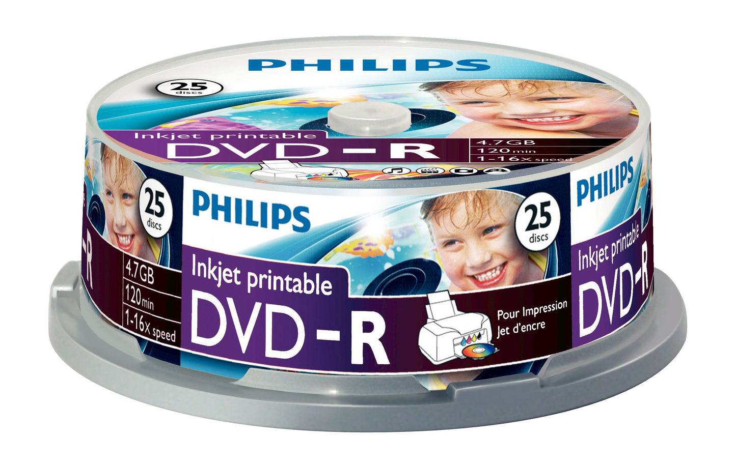 1x25 Philips DVD-R 4,7GB 16x IW SP