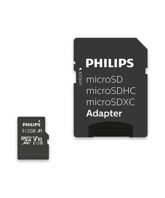 Philips MicroSDXC Card     512GB Class 10 UHS-I U1 incl. Adapter