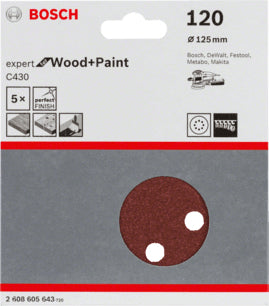 Bosch Sanding Pad C 430 D125MM Wood Grit 120 5 pcs.