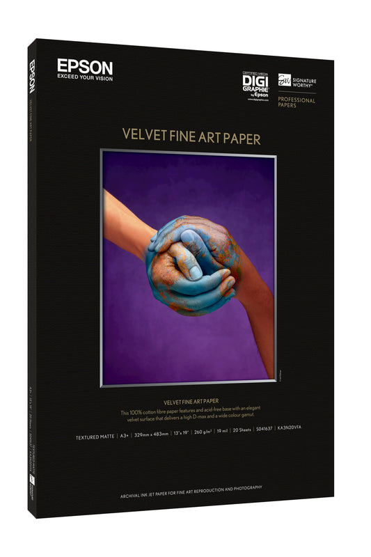 Epson Velvet Fine Art Paper A 3+ 20 Sheet, 260 g         S 041637
