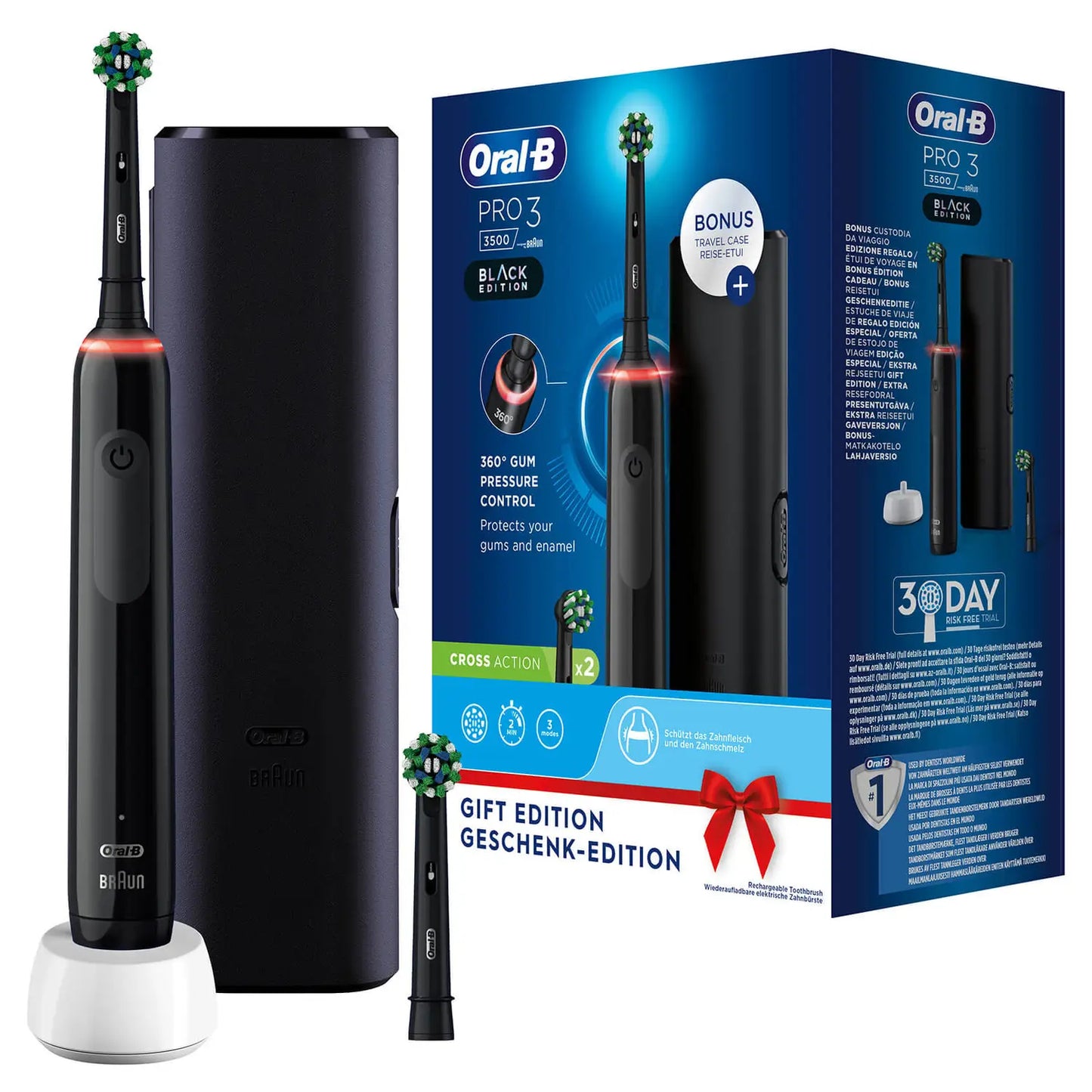 Oral-B PRO 3 3500 Black Edition with travel case
