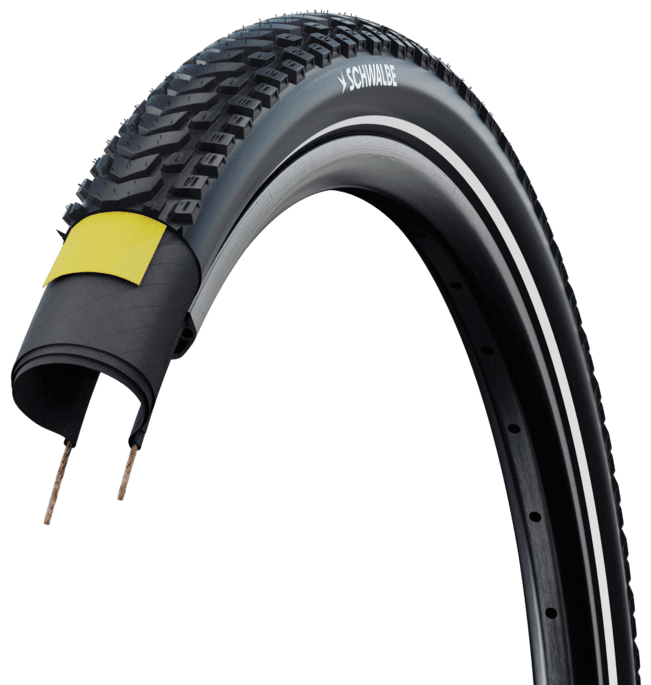 Buitenband Schwalbe Marathon Mondial Pro Evo V-Guard 28 x 2.00"/50-622 - zwart met reflectie