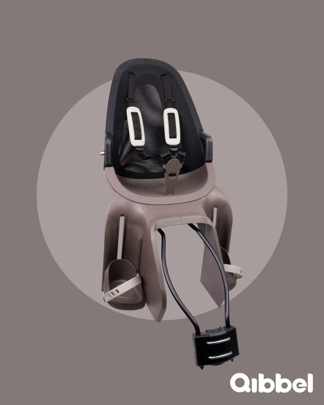 Kinderzitje achter Qibbel Air Hazel Brown framebevestiging (FF)