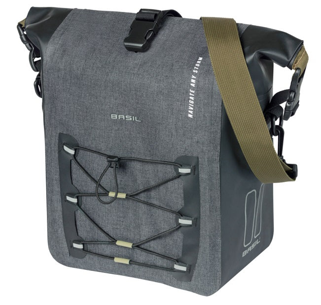 Enkele tas Basil Navigator Storm M MIK 12-15L 14 x 25 x 36 cm  - zwart