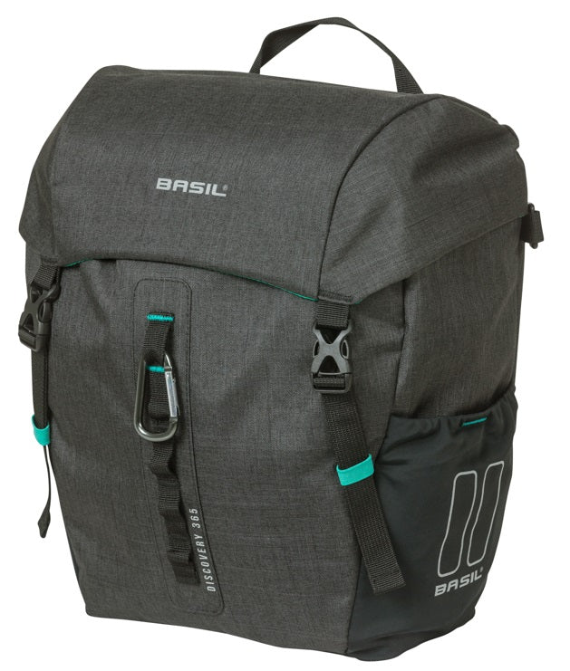 Enkele tas Basil Discovery 365D M MIK 9L 12 x 25 x 33 cm - zwart