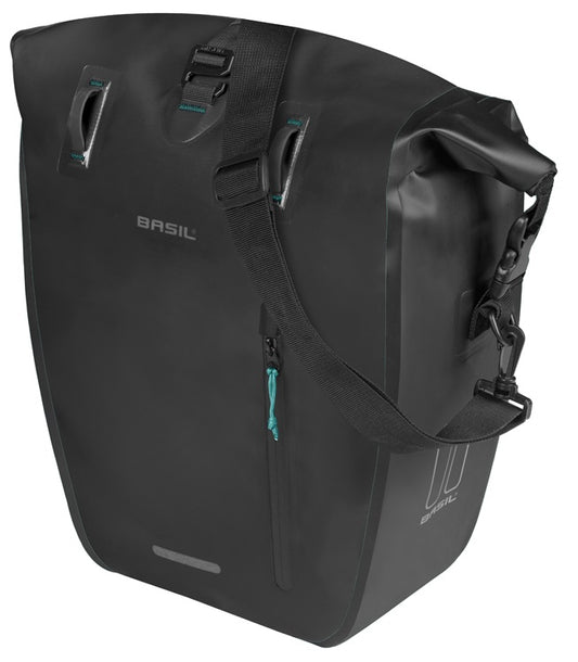 Enkele fietstas Basil Rivo L tarpaulin MIK 25-31L 14 x 28 x 43 cm - zwart