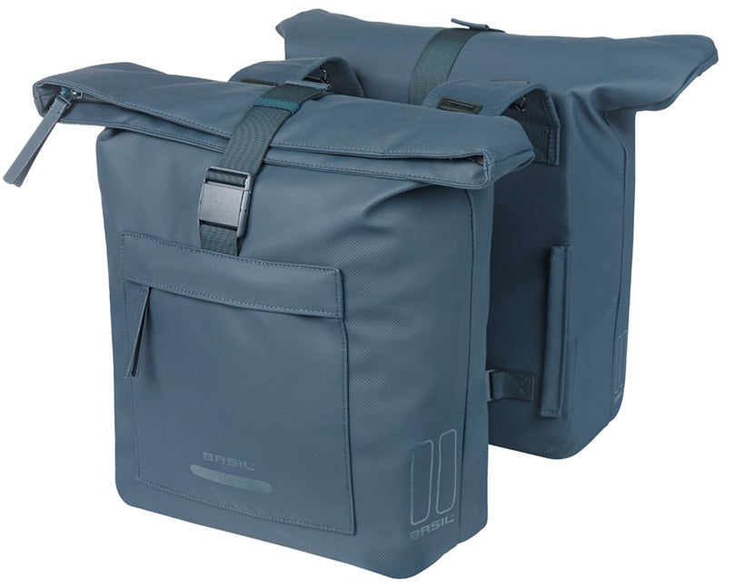 Dubbele fietstas Basil Brooklyn 41L 14 x 30 x 37 cm - blauw