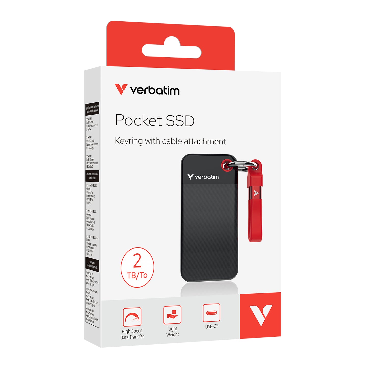 Verbatim Pocket SSD USB 3.2  2TB Black/Red                  32196