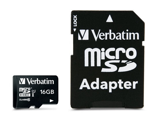 Verbatim microSDHC          16GB Class 10 UHS-I incl Adapt. 44082