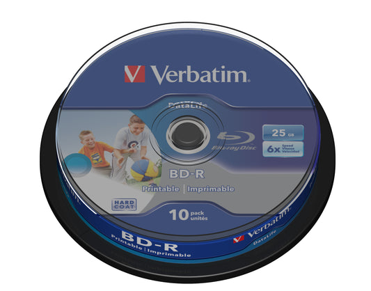 1x10 Verbatim BD-R Blu-Ray 25GB 6x Speed DL Wide Printable CB