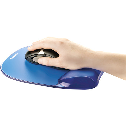 Fellowes Crystal Gel Mouse Gel Wrist Support blue