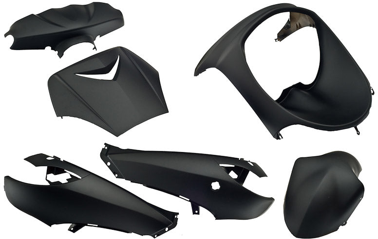 Plaatset 6-delig Edge voor Peugeot Vivacity tot bouwjaar 2008 - mat zwart