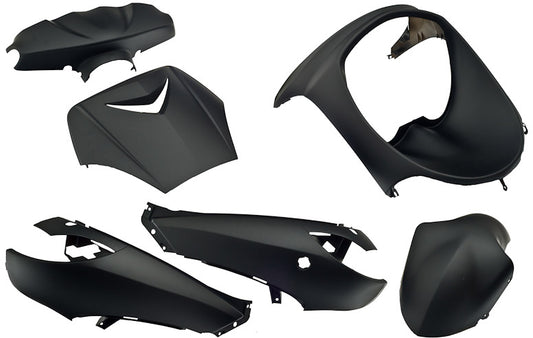Plaatset 6-delig Edge voor Peugeot Vivacity tot bouwjaar 2008 - mat zwart