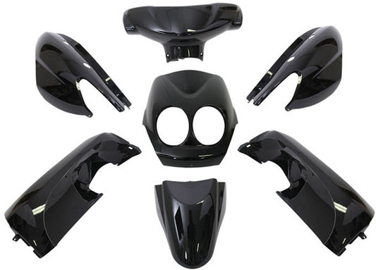 Plaatset 9-delig Edge voor Yamaha Neo's - bouwjaar 2008 - 2011 - 2 en 4 takt model - metallic zwart