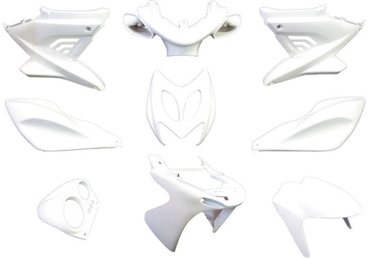 Plaatset 9-delig Edge voor Yamaha Aerox tot bouwjaar 2014 - mat wit