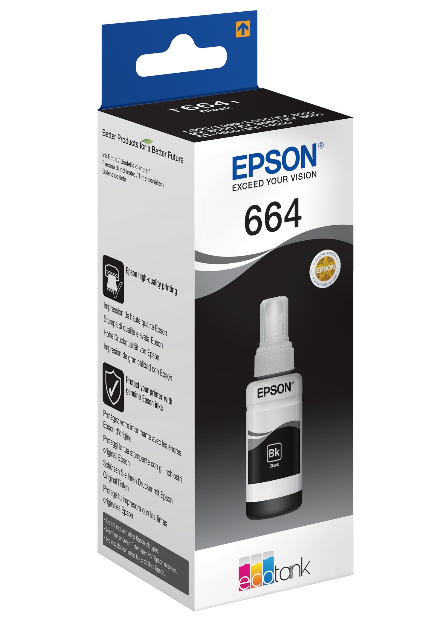 Epson Ink black T 664 70 ml               T 6641
