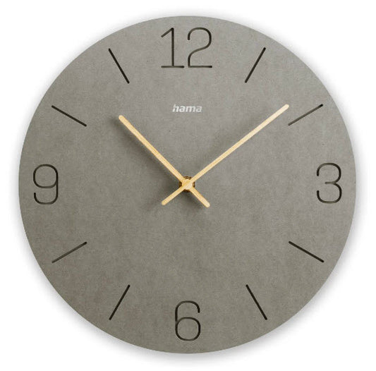 Hama Wall Clock Kreta grey 30cm engraved digits         185881
