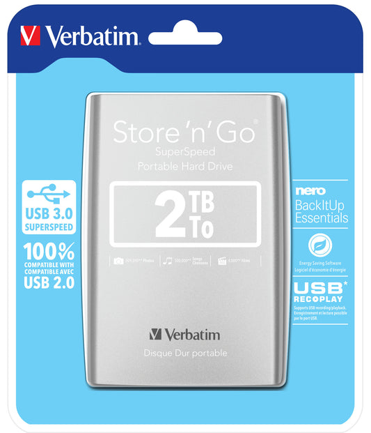 Verbatim Store n Go 2,5      2TB USB 3.0 silver             53189