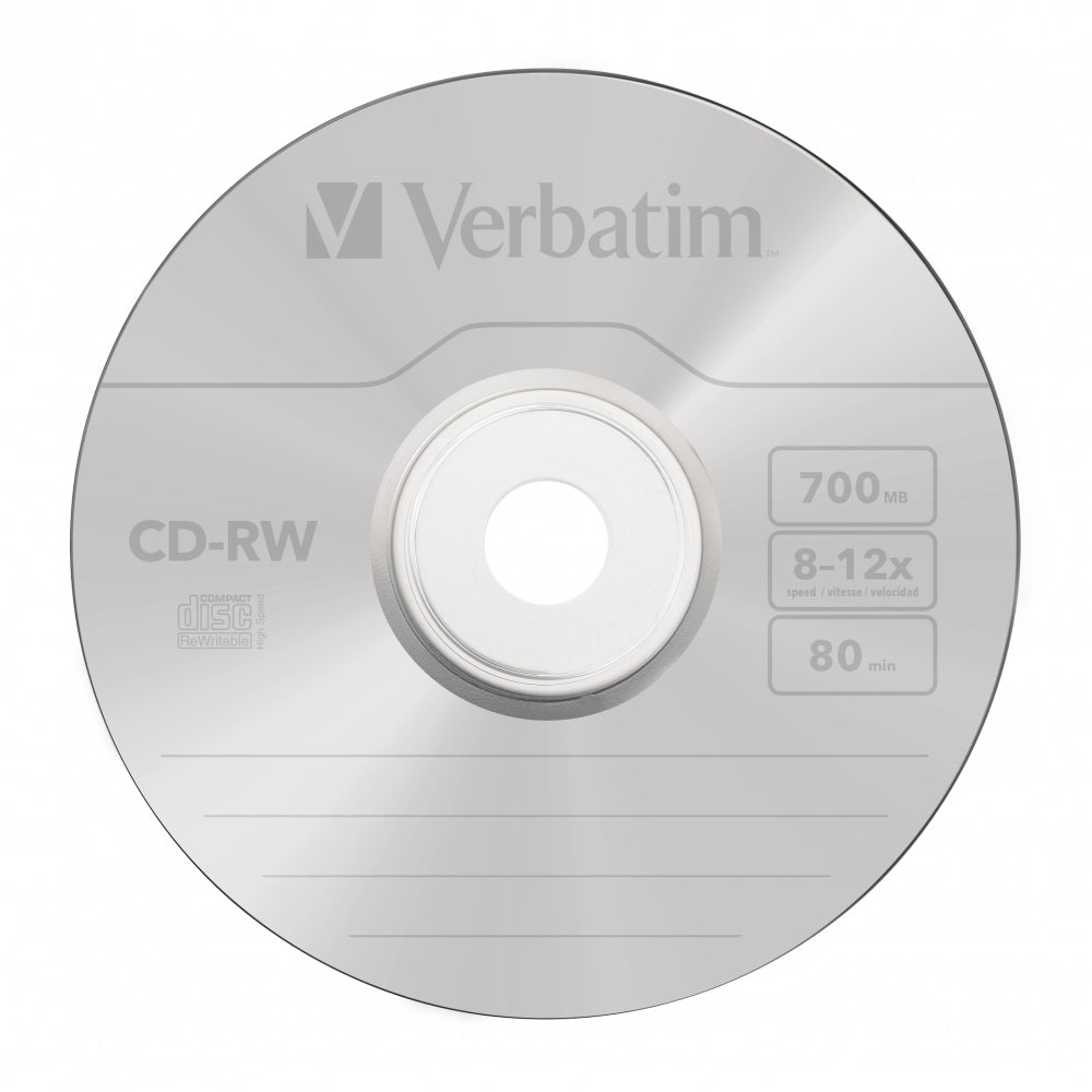 1x10 Verbatim CD-RW 80 / 700MB 8x - 12x Speed, Jewel Case