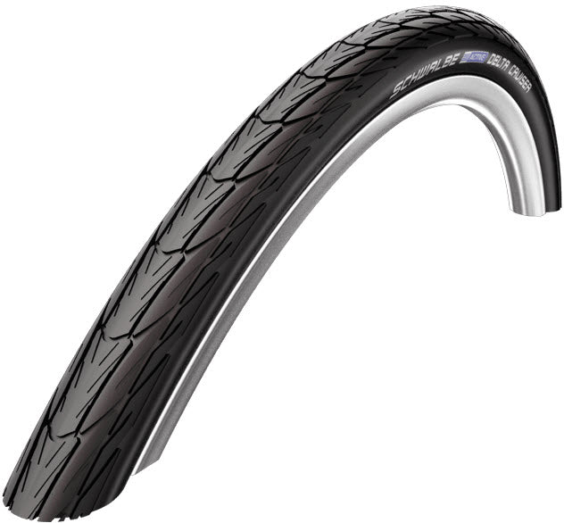 Buitenband Schwalbe Delta Cruiser Plus PunctureGuard 26 x 1 3/8" / 37-590 mm - zwart met reflectie