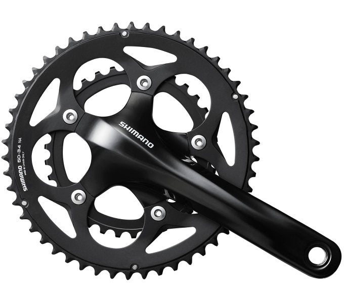 Crankstel 2 x 10 speed Shimano Road FC-RS400 - 175/50-34 holle as - zwart