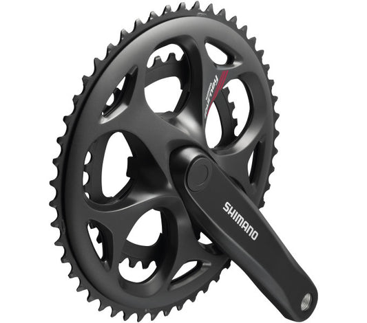 Crankstel 7/8 speed Shimano Tourney FC-A070 Compact 170/50-34T met vierkante as - zwart