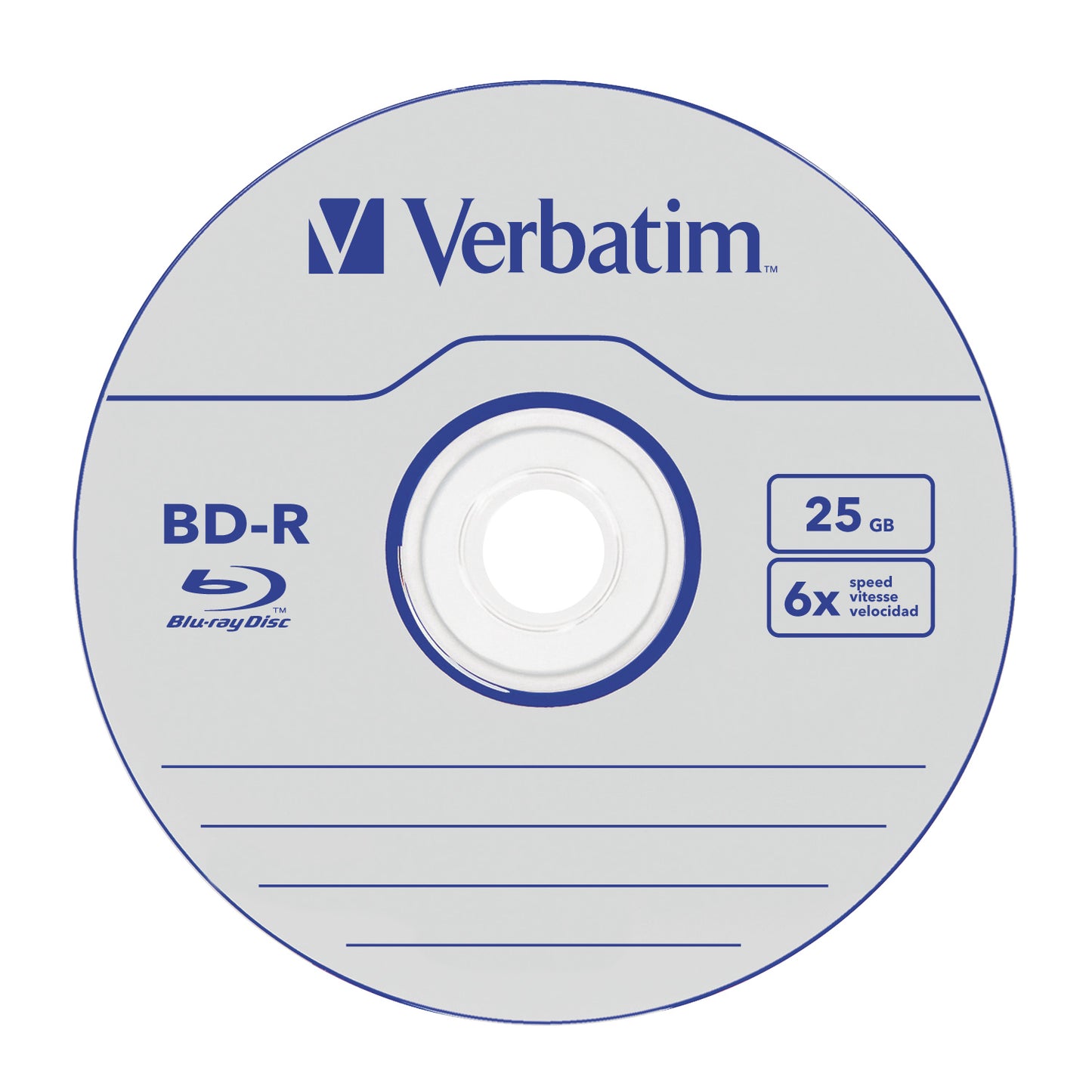1x25 Verbatim BD-R Blu-Ray 25GB 6x Speed Datalife No-ID Cakebox