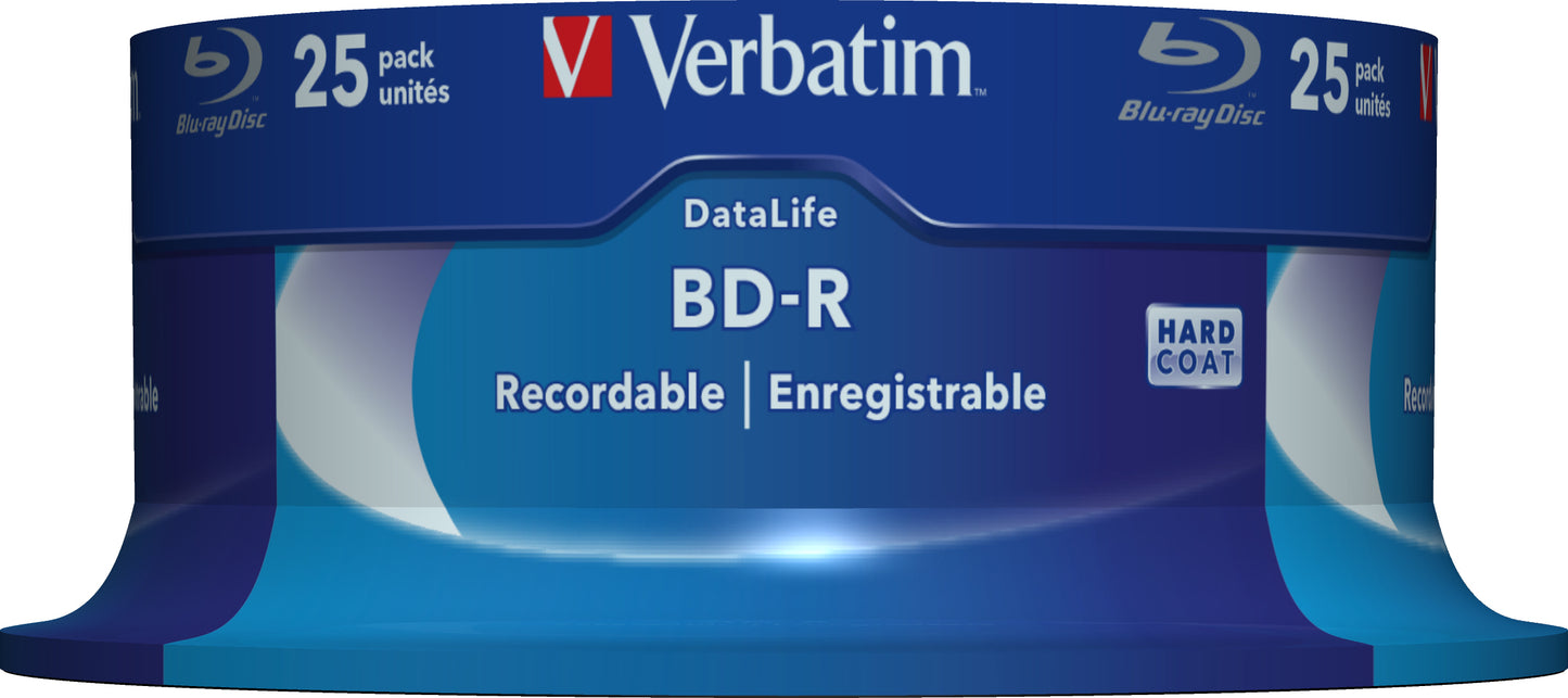1x25 Verbatim BD-R Blu-Ray 25GB 6x Speed Datalife No-ID Cakebox