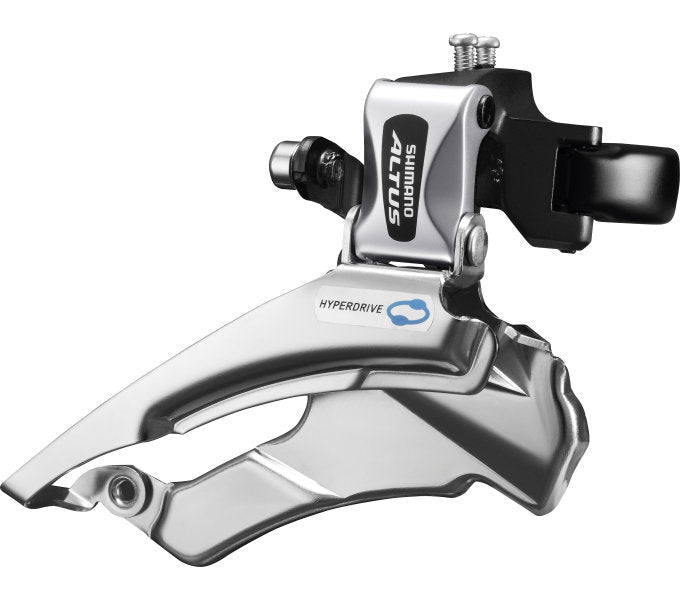 Voorderailleur 3 x 7/8-speed Shimano Altus FD-M313 down swing/dual pull - met hoge klem - 42-48T (66-69°) - Zwart/Zilver