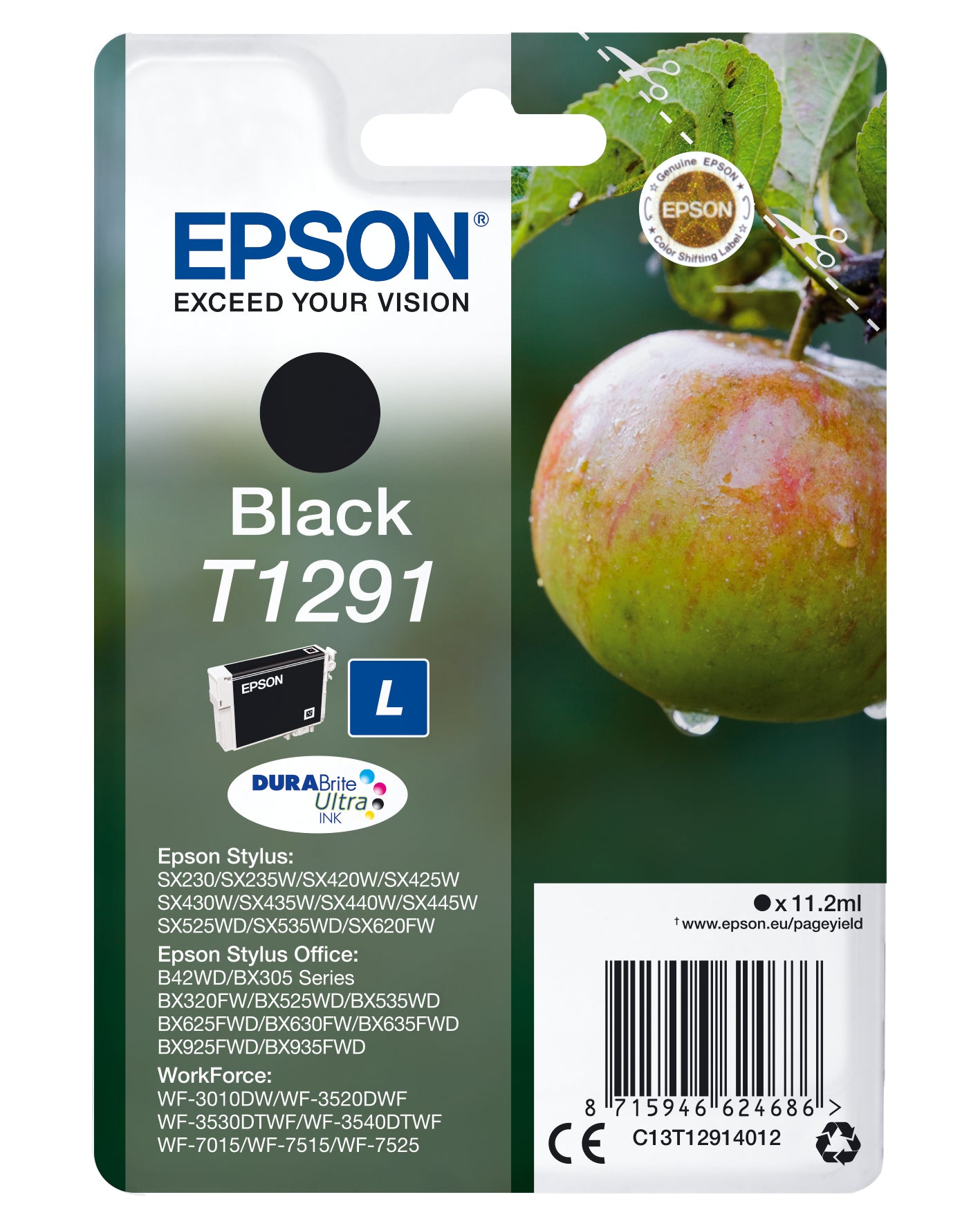 Epson ink cartridge black DURABrite T 129           T 1291