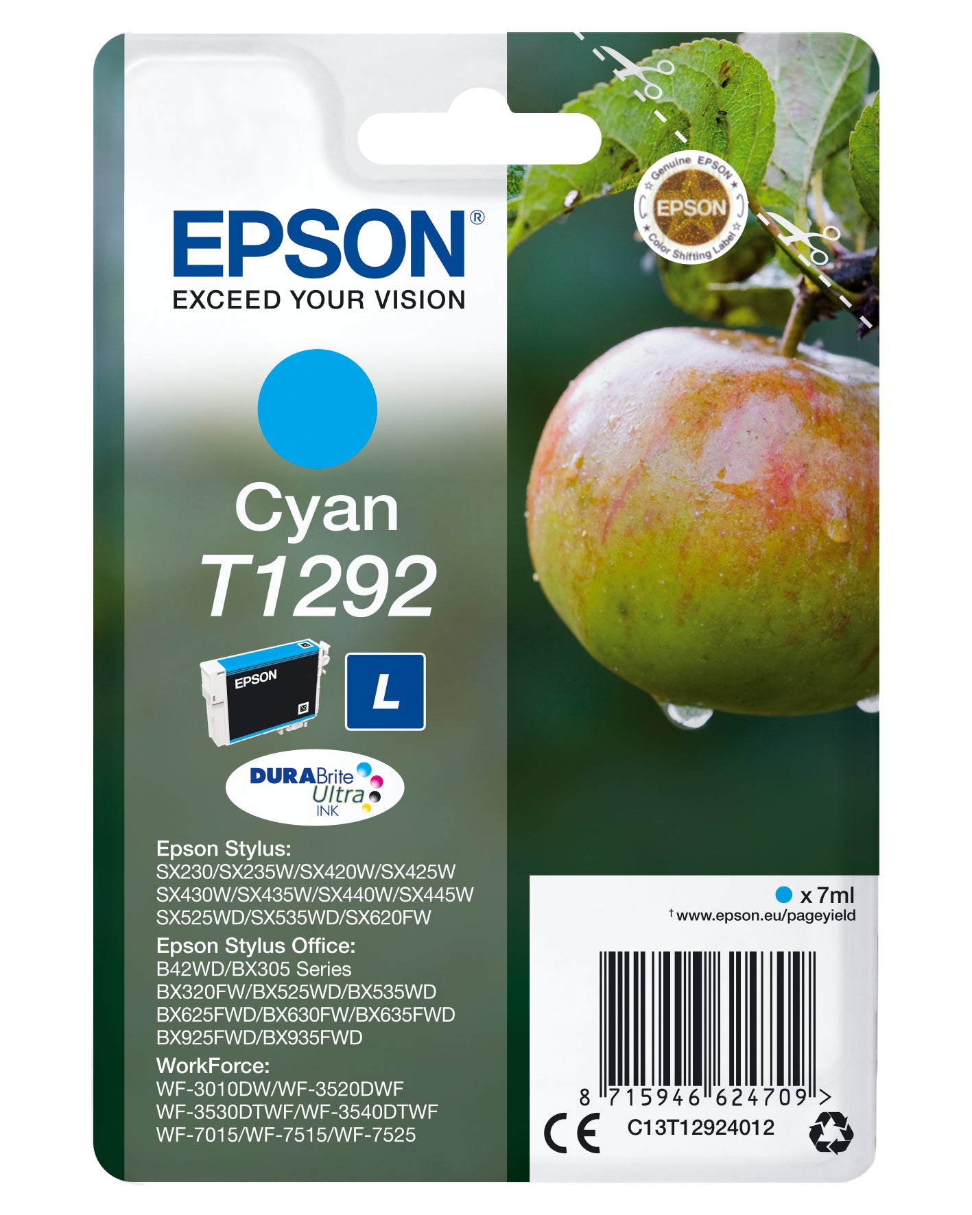 Epson ink cartridge cyan DURABrite T 129           T 1292