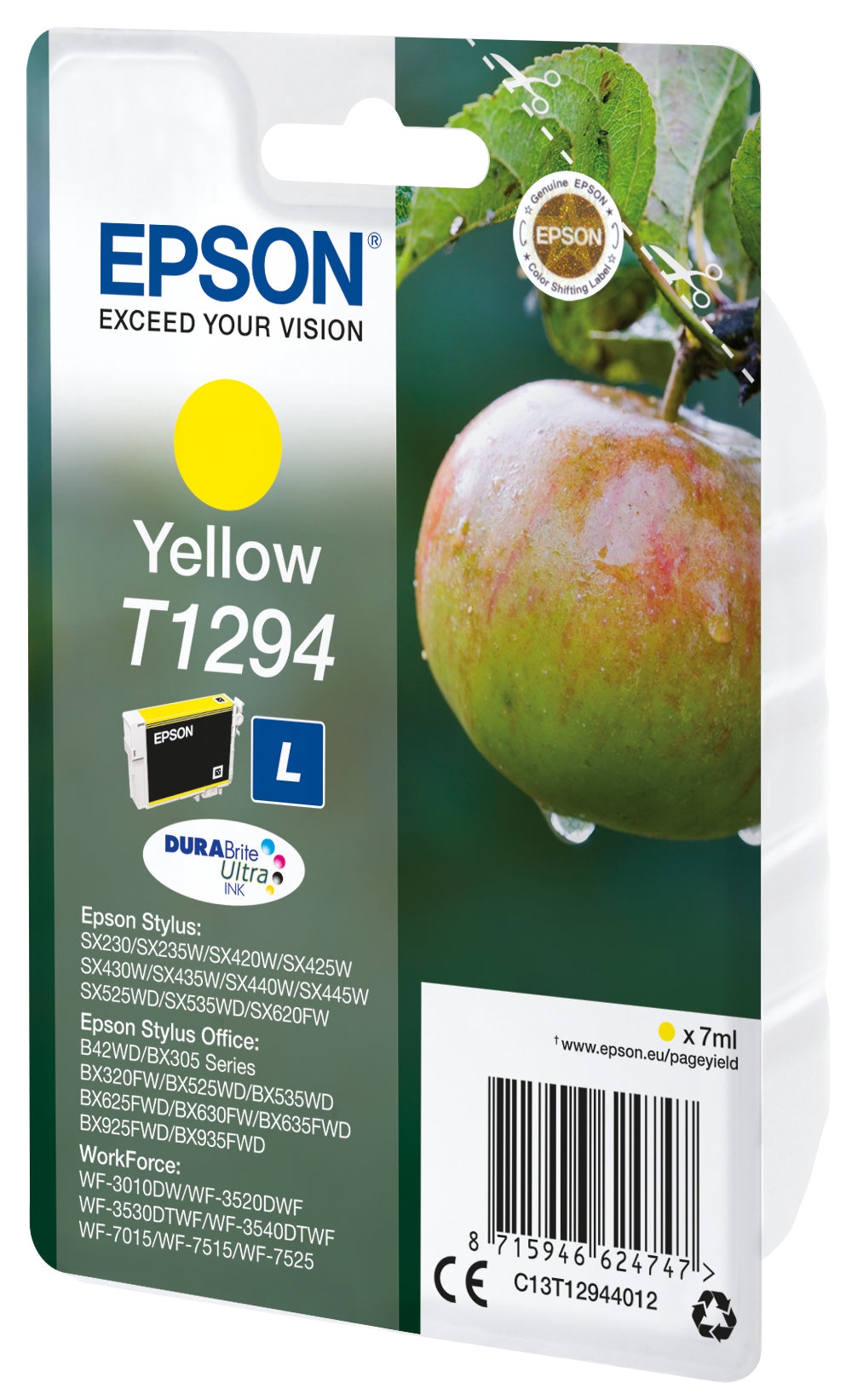 Epson ink cartridge yellow DURABrite T 129           T 1294