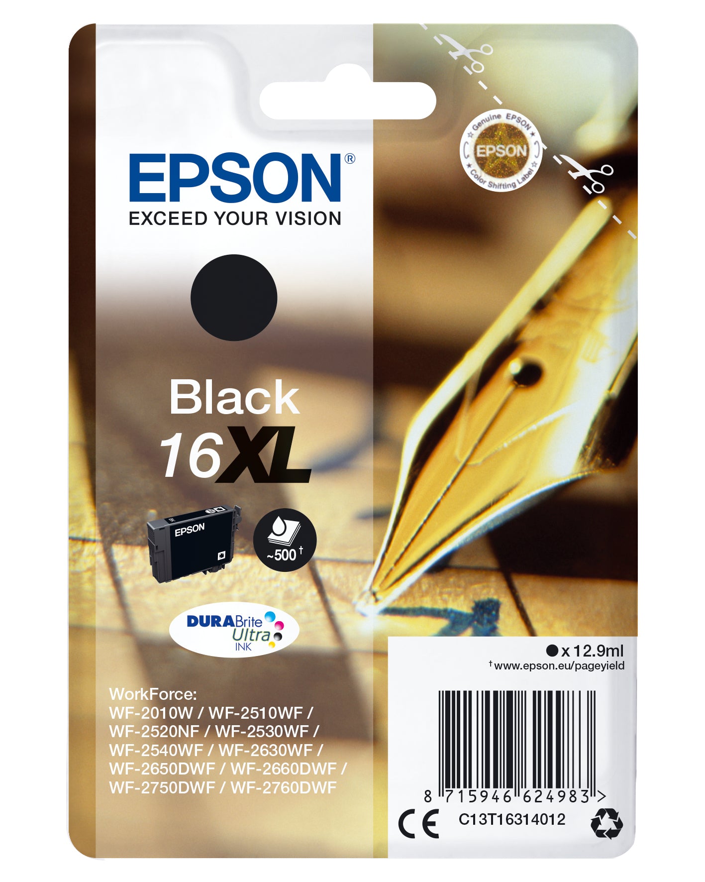 Epson ink cartridge XL black DURABrite Ultra T 163     T 1631