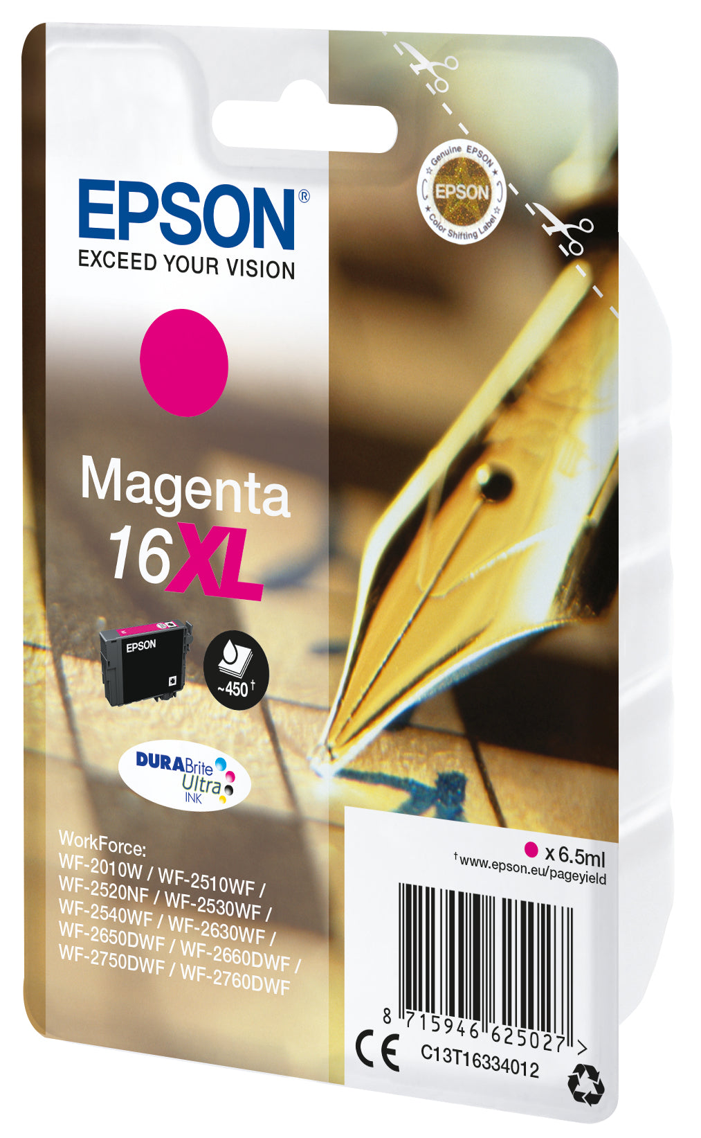 Epson ink cartridge XL magenta DURABrite Ultra T 163     T 1633
