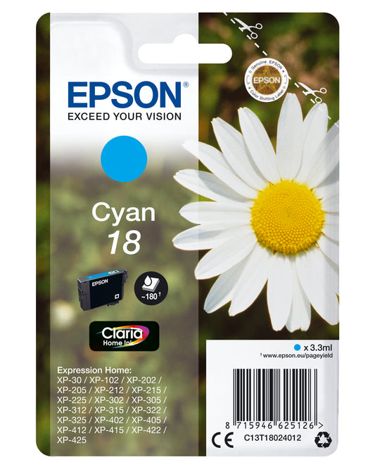 Epson ink cartridge cyan Claria Home T 180         T 1802