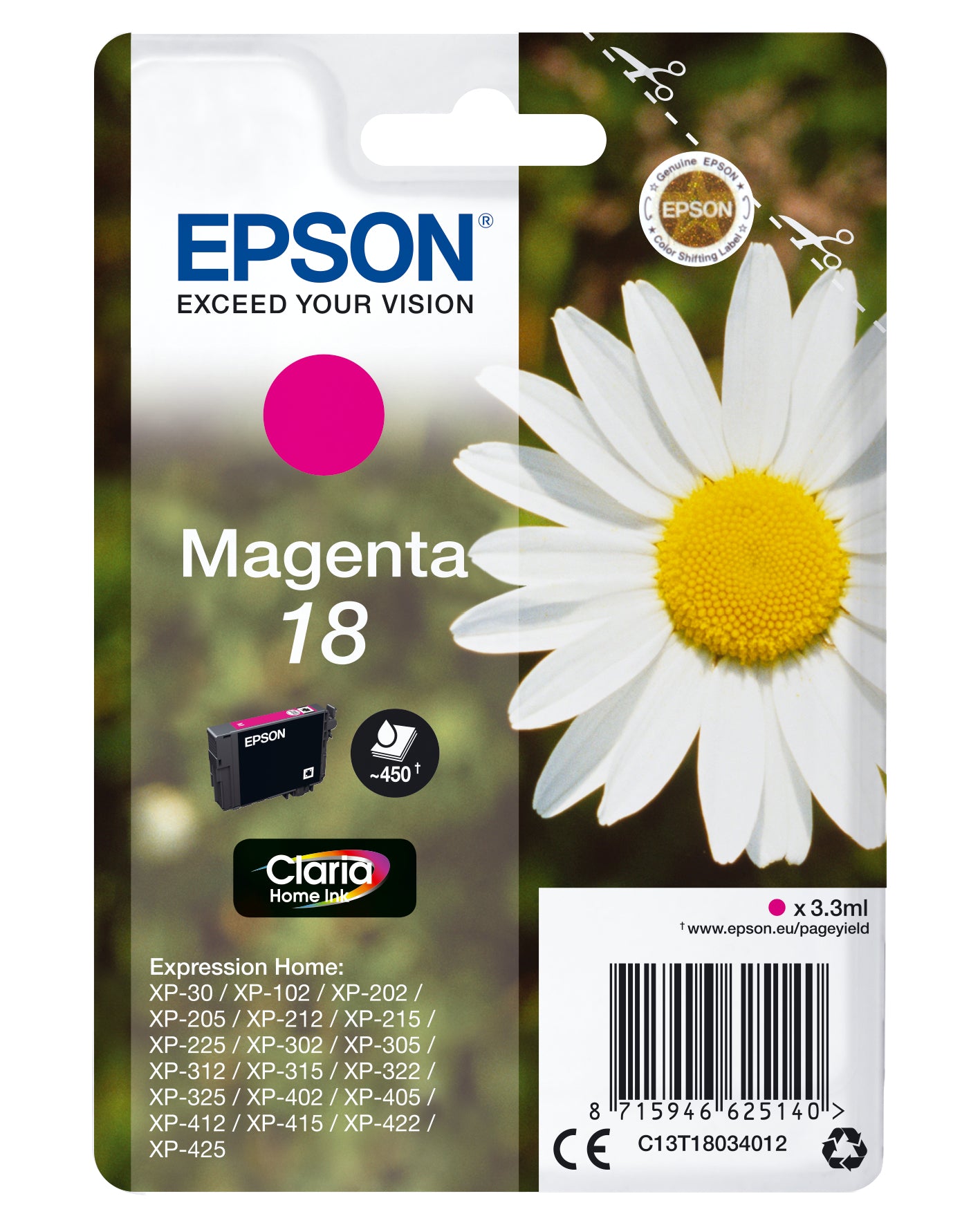 Epson ink cartridge magenta Claria Home T 180         T 1803