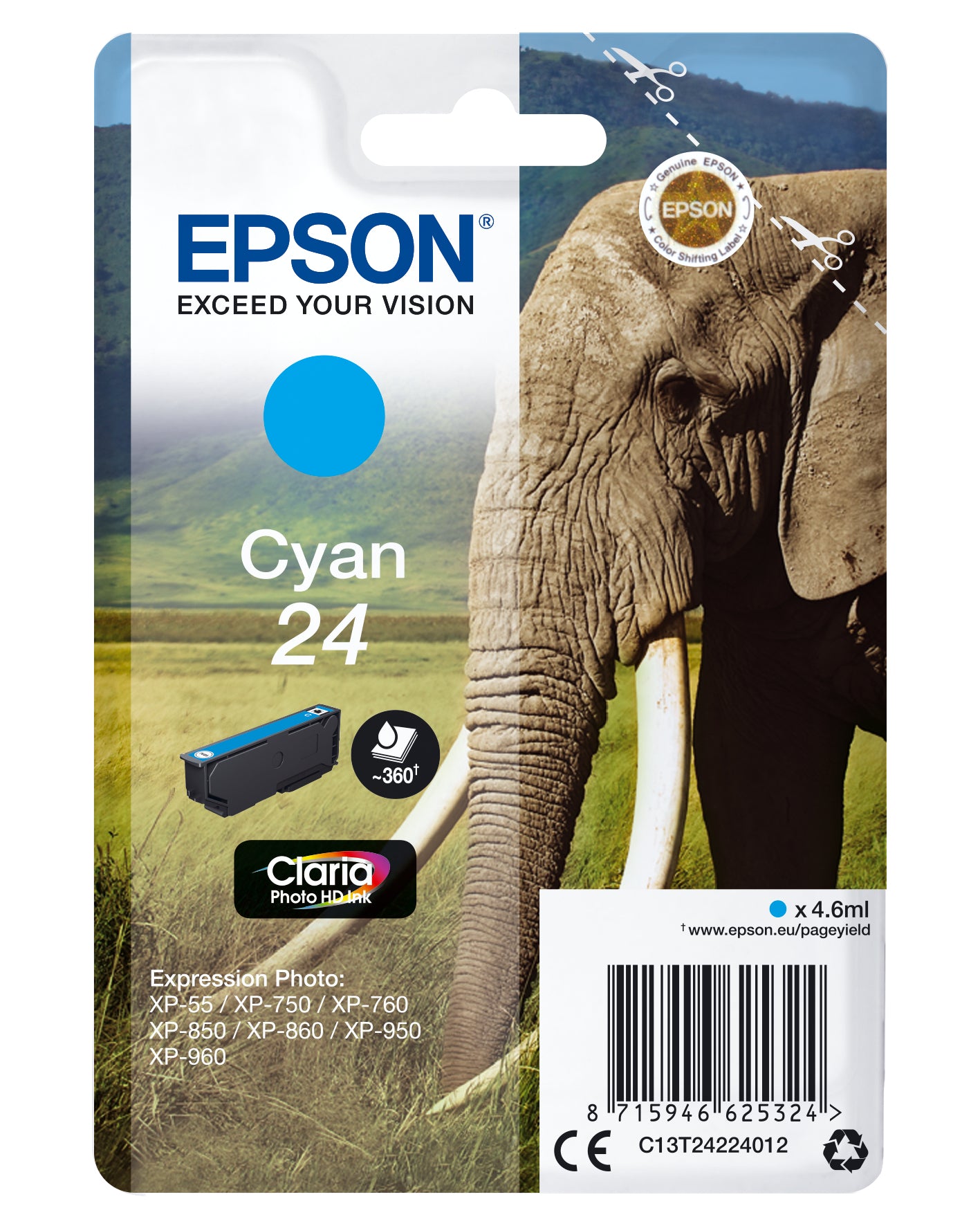 Epson ink cartridge cyan Claria Photo HD T 242     T 2422