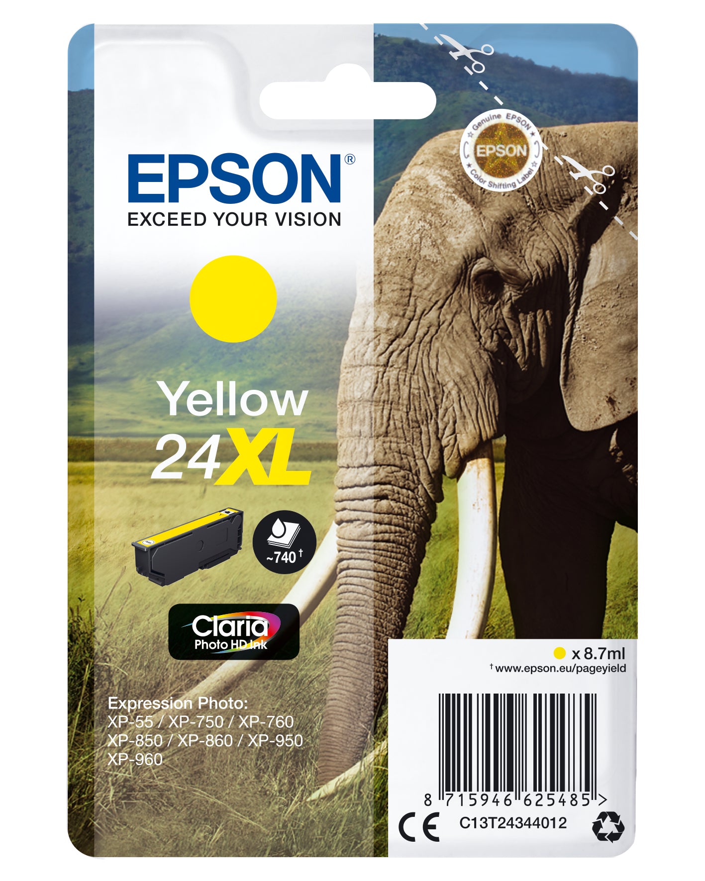 Epson ink cartridge XL yellow Claria Photo HD T 243     T 2434