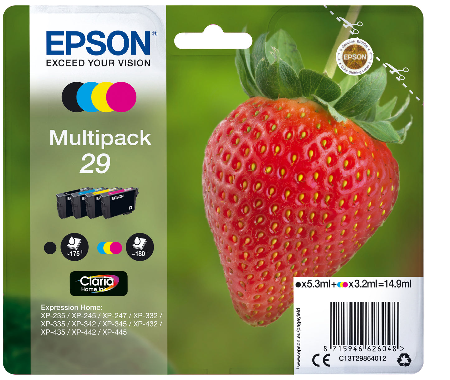 Epson Claria Home Multipack 29 BK/C/M/Y                  T 2986