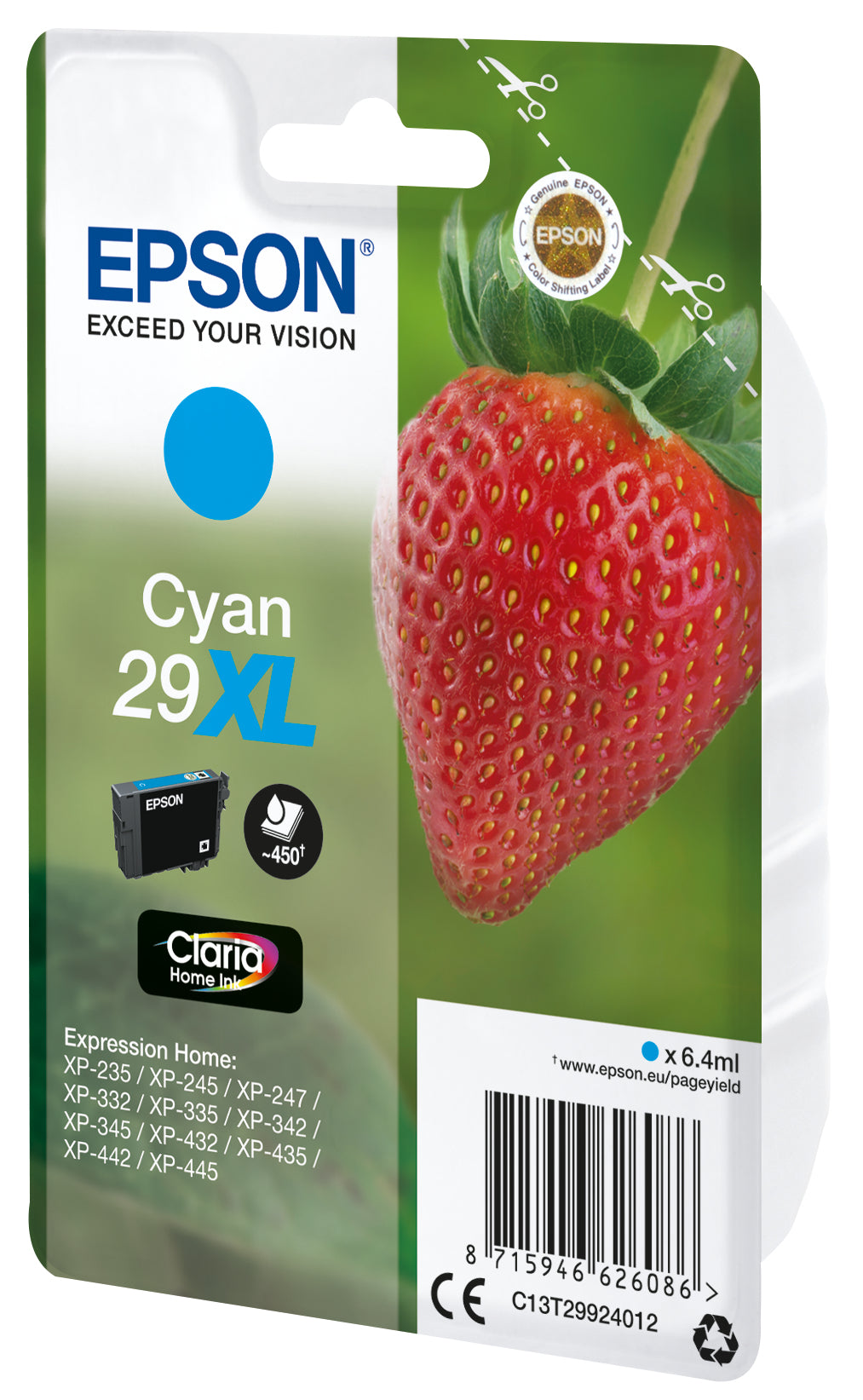 Epson ink cartridge XL cyan Claria Home 29            T 2992