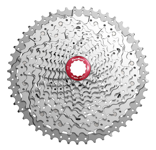 Cassette 11 speed Sunrace CSMX8 11-42T - zilver/rood