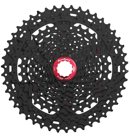 Cassette 10 speed Sunrace CS-MX3  11-46T - zwart/rood